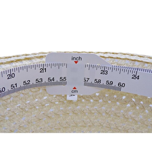 Tan Wide Floppy Brim Beach Garden Paper Straw Hat White Removable Bow Womens OSF - Picture 5 of 8